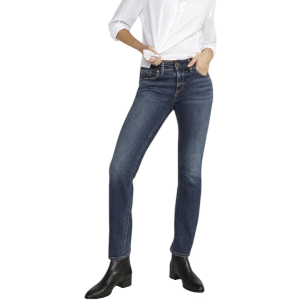 Silver jeans Elyse straight distressed Blue Women's Jeans